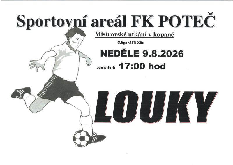 FK Poteč vás srdečně zve na Mistrovské utkání v kopané v neděli 9. 8. 2026 1
